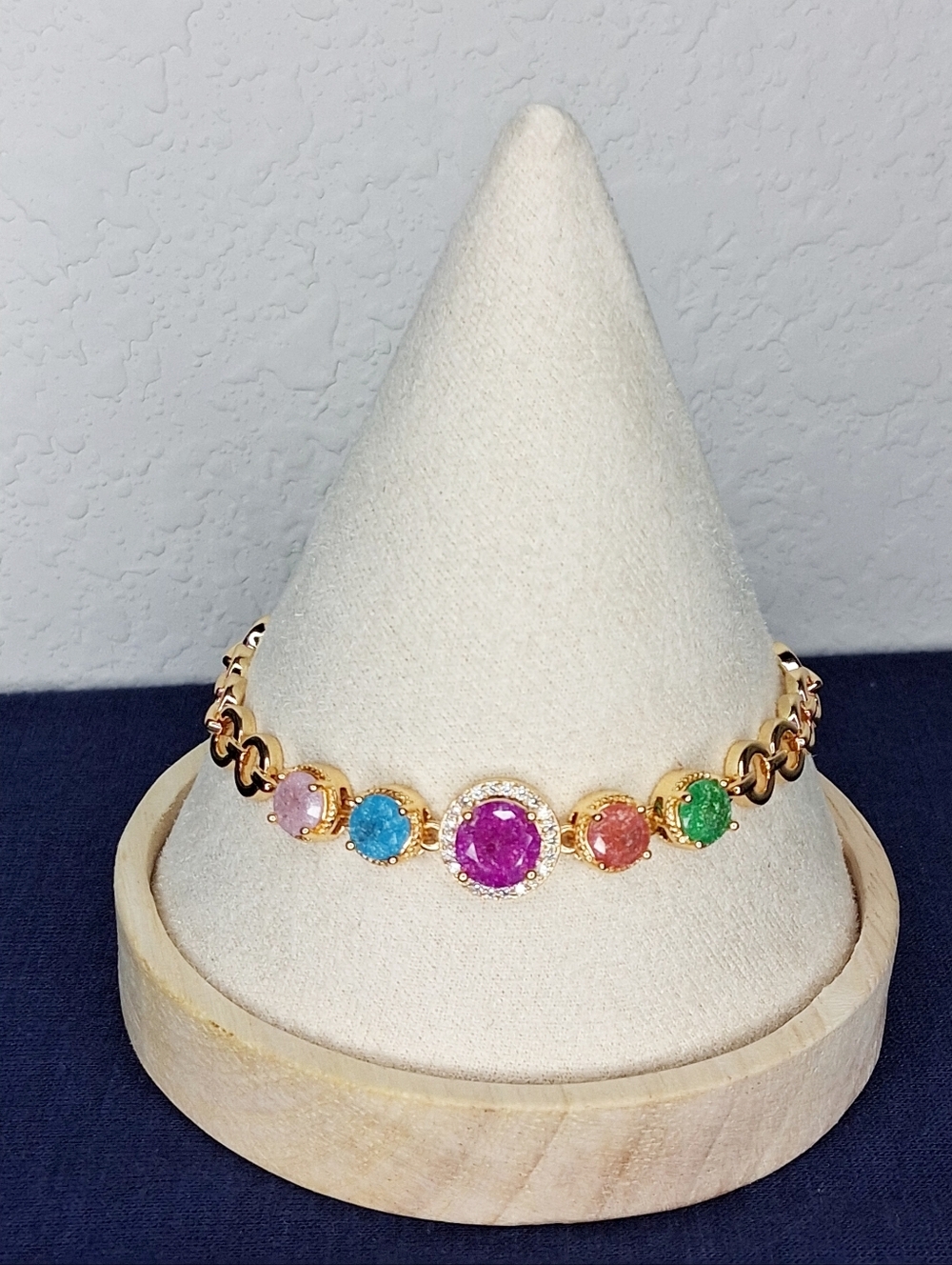 Rose Gold Multicolor CZ Candy Bracelet